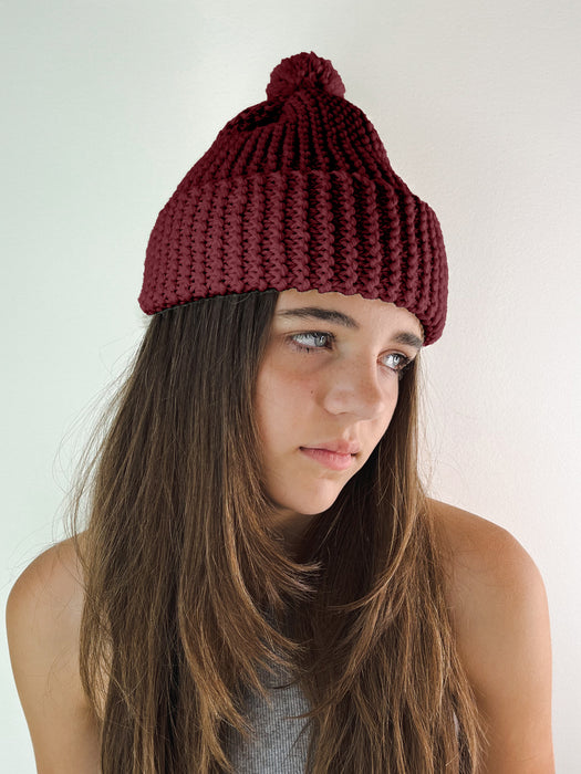 KNITTING KIT: CLASSIC POM BEANIE