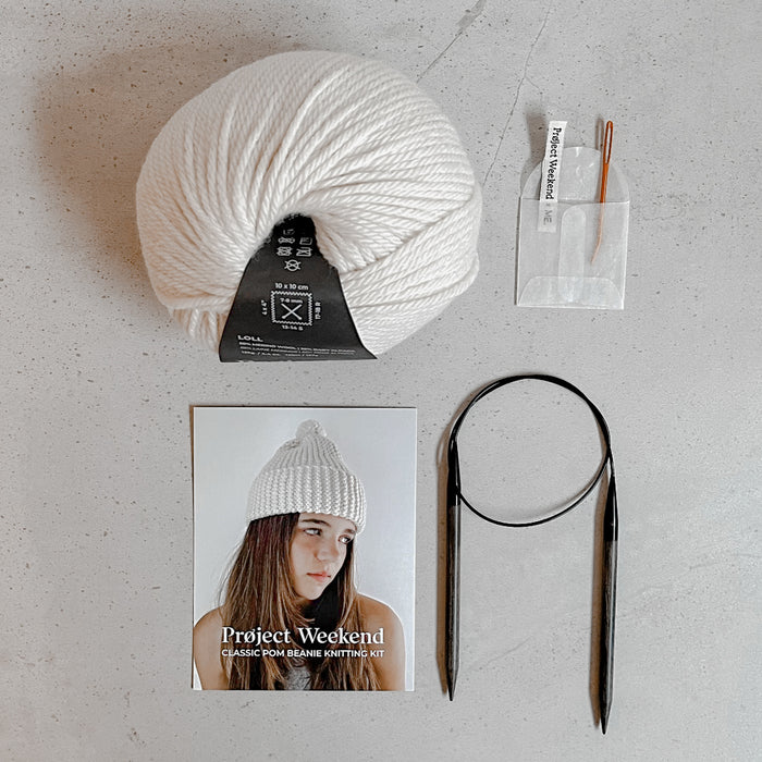 KNITTING KIT: CLASSIC POM BEANIE