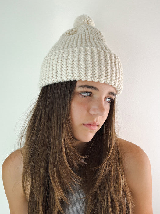 KNITTING KIT: CLASSIC POM BEANIE